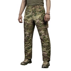 Men's Winter Heavy-Duty Cold-Proof Cotton Tactical Pants, Water-Repellent Outdoor Windproof Warm Camouflage Training Pants