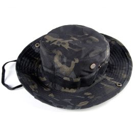 Camouflage Round-Brimmed Hat for Outdoor Training, Tactical Camouflage Bonnet for Sun Visor