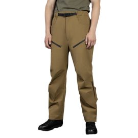 Men's Khaki Multi-Pocket Outdoor Tactical Pants, Water-Repellent Functional Stretch Breathable Training Pants