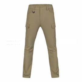 Men's Khaki Detachable Tactical Pants – Outdoor Four-Way Stretch, Water-Repellent Multi-Pocket Workwear Overalls